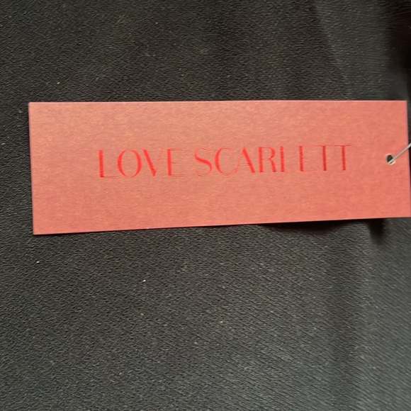 NWT Love Scarlett Black Tie Front Short Ruffle Sleeve Top Medium - Picture 4 of 5